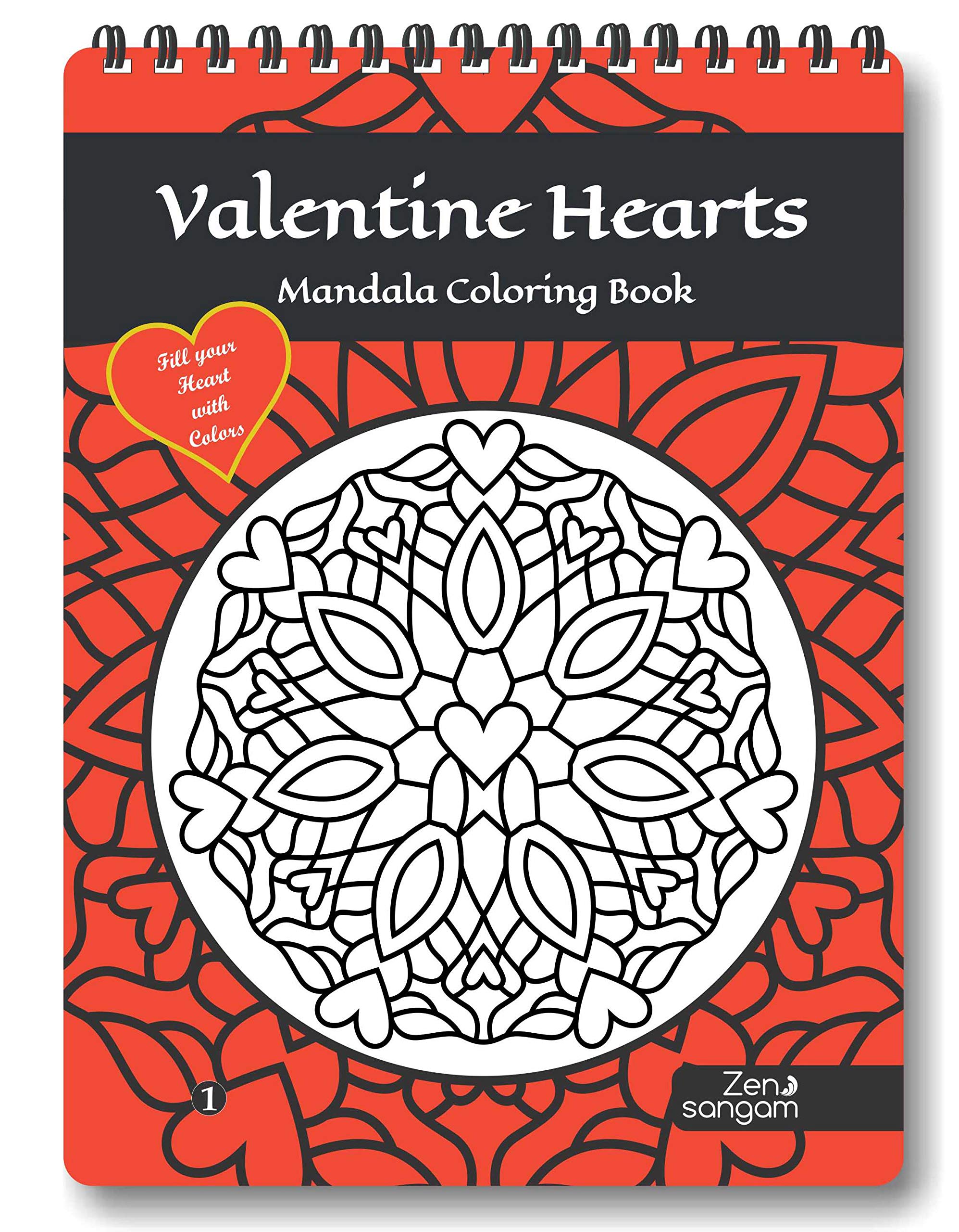 Colouring Book – For Adults – Zentangles – Patterns - Valentines - Hearts - Love
