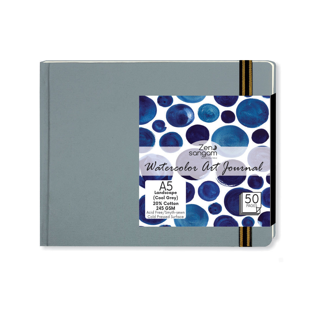 Watercolour Journal – Zen Sangam - Watercolor Sketchbook – Watercolors – Acrylics – Gouache – 245 GSM – Cold Pressed – Rough Surface – A5