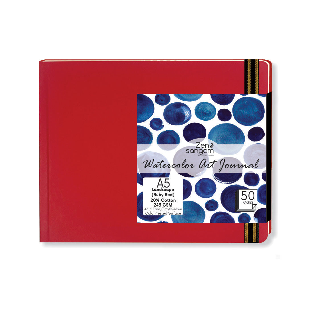 Watercolour Journal – Zen Sangam - Watercolor Sketchbook – Watercolors – Acrylics – Gouache – 245 GSM – Cold Pressed – Rough Surface – A5