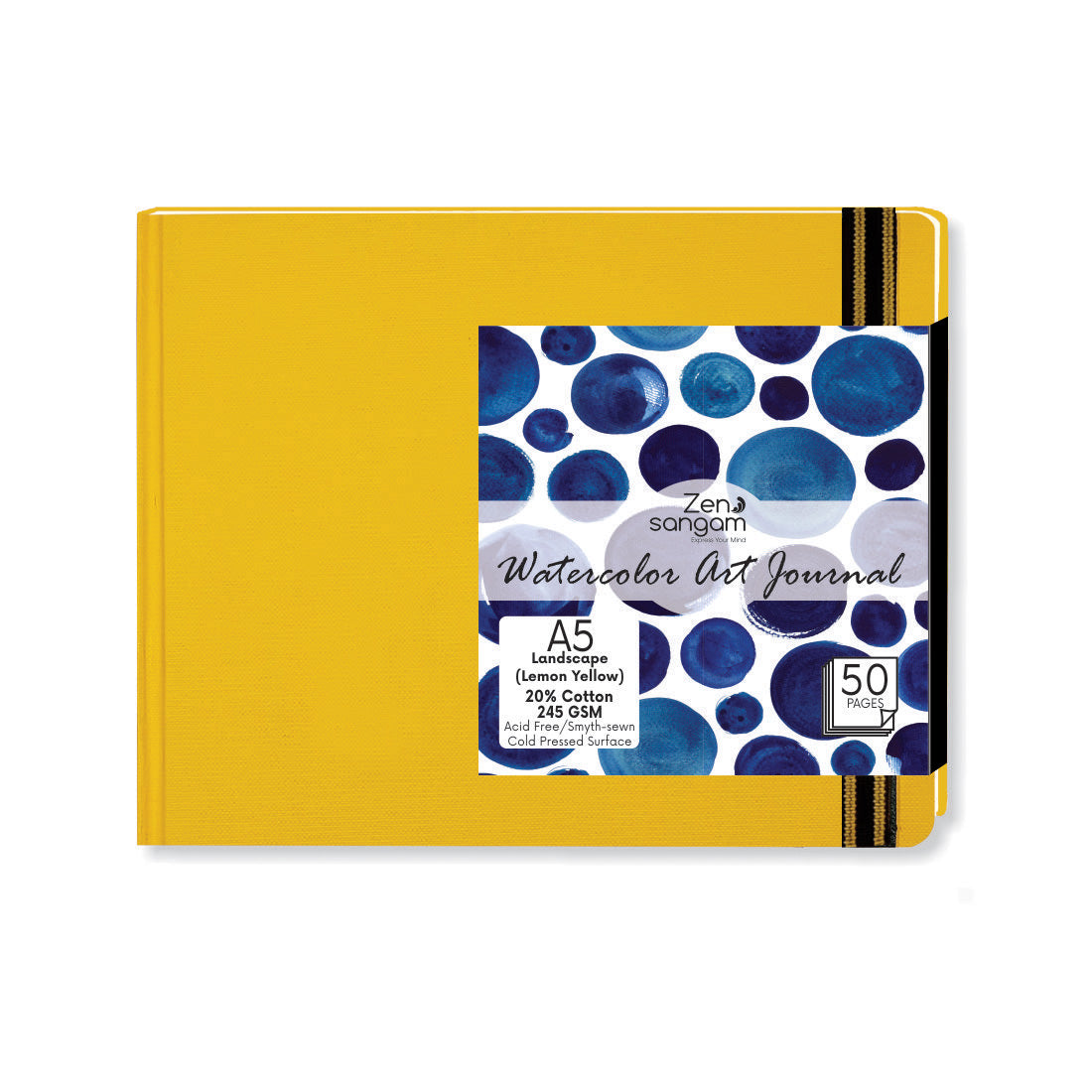 Watercolour Journal – Zen Sangam - Watercolor Sketchbook – Watercolors – Acrylics – Gouache – 245 GSM – Cold Pressed – Rough Surface – A5