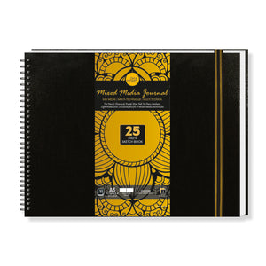 230 GSM Spiral Mixed Media Journal | 100% Cellulose, Medium Grain | Landscape | Zen Sangam