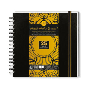230 GSM Spiral Mixed Media Journal | 100% Cellulose, Medium Grain | Square | Zen Sangam