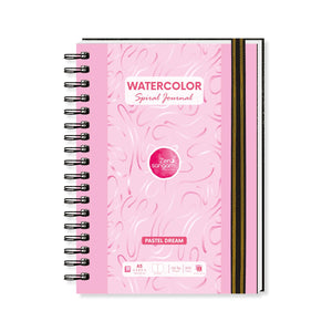 Spiral Watercolour Journal | 245GSM - 20% Cotton | Portrait | Pastel Dream (Pink) | Zen Sangam