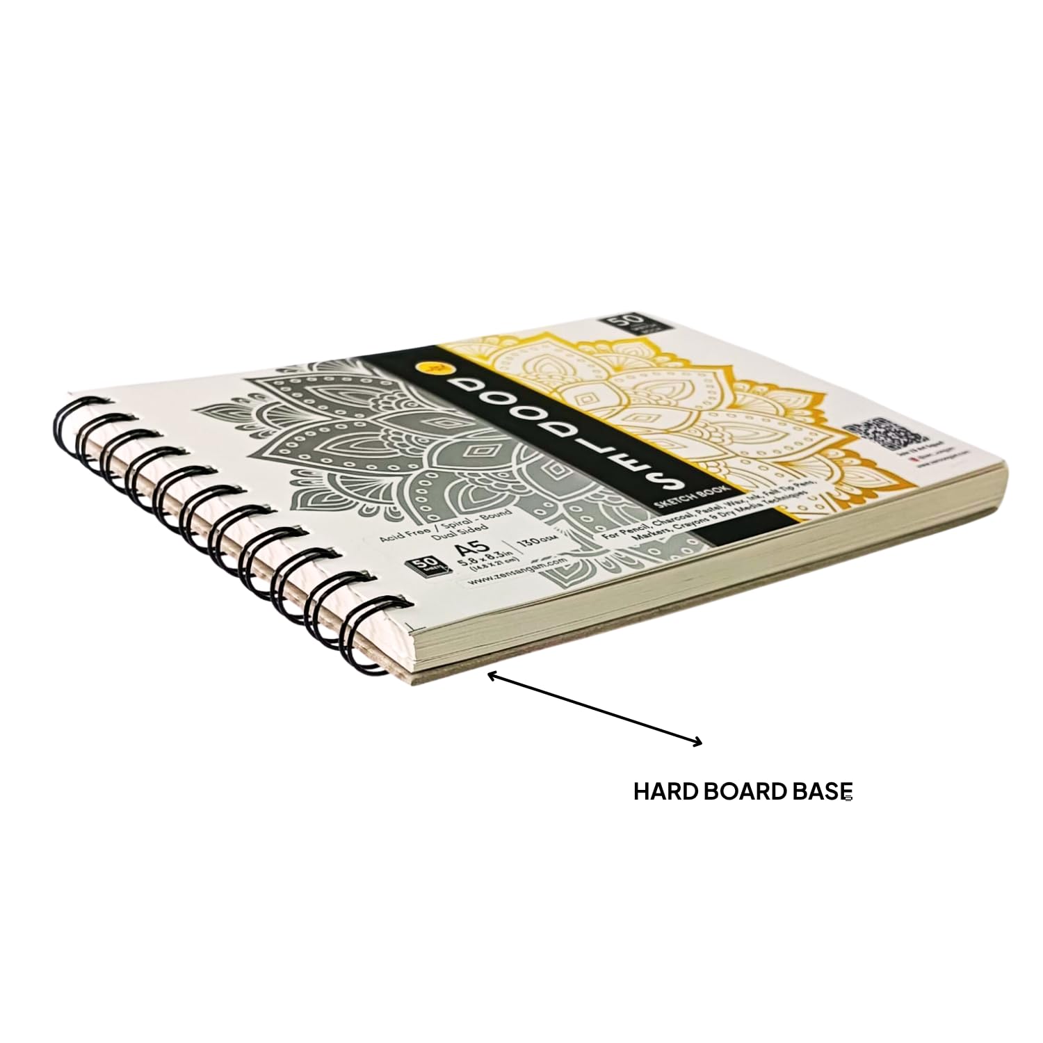 sketchbook様 Square Spiral Doodle Sketchbook | 130 GSM - Dry Media | Zen Sangam