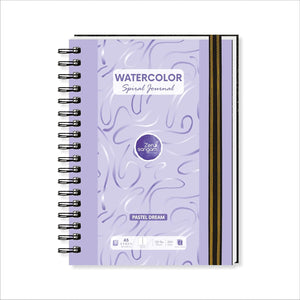 Spiral Watercolour Journal | 245GSM - 20% Cotton | Portrait | Pastel Dream (Purple) | Zen Sangam