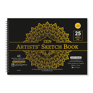 Drawing Sketch Book | 160 GSM - Dry Media | Zen Sangam