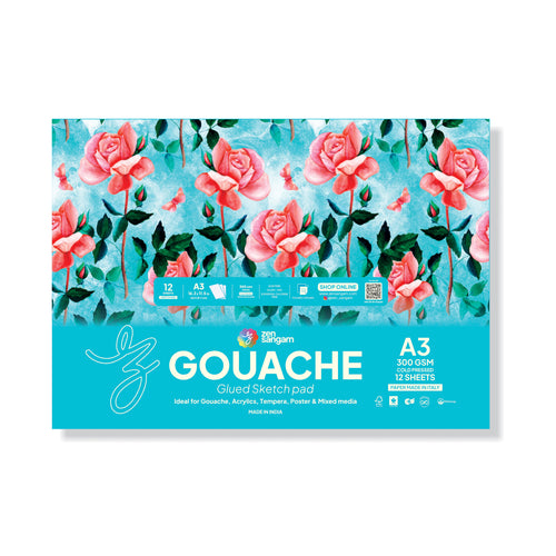 Gouache Glued Sketch Paper Pad | 300 GSM | Cold Pressed | Zen Sangam