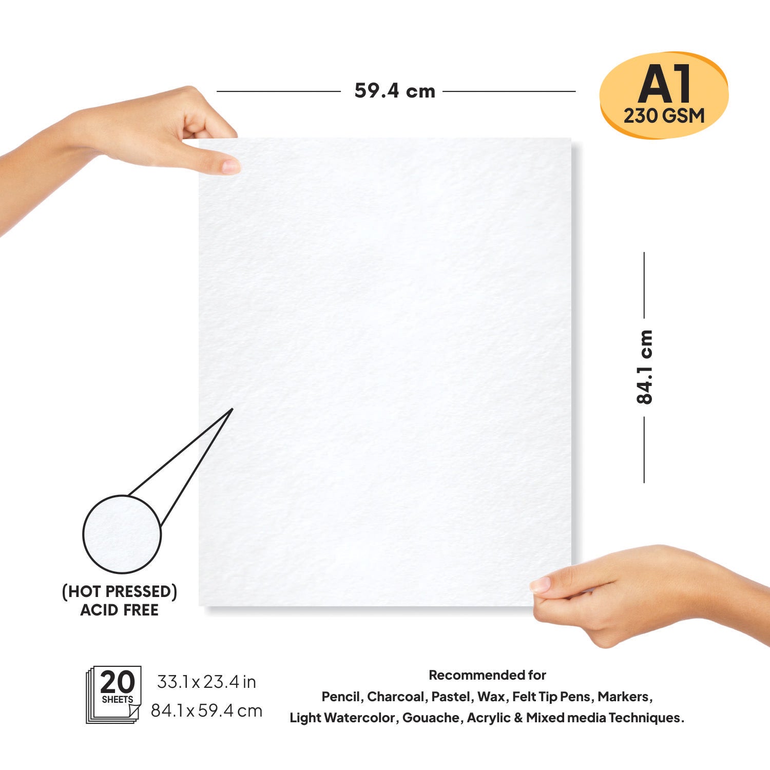 Mixed Media Papers | 230GSM 100% Cellulose Hot Pressed | Zen Sangam