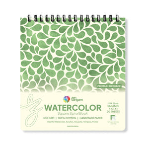 Beginner Watercolor Sketch Book - Spiral Square - 300 GSM | 100% Cotton Handmade Paper | Zen Sangam