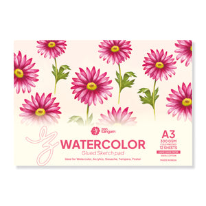 Watercolor Glued Sketch Paper Pad - 300 GSM | 100% Cotton Handmade Paper | Zen Sangam