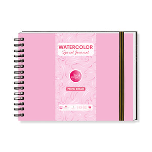 Spiral Watercolour Journal | 245GSM - 20% Cotton | Landscape | Pastel Dream (Pink) | Zen Sangam