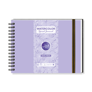 Spiral Watercolour Journal | 245GSM - 20% Cotton | Landscape | Pastel Dream (Purple) | Zen Sangam