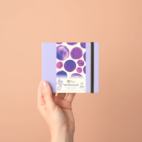 Watercolour Art Journal | 245GSM | A7 (Pack of 2) Mini Sketchbook | Pastel(Purple) | Zen Sangam