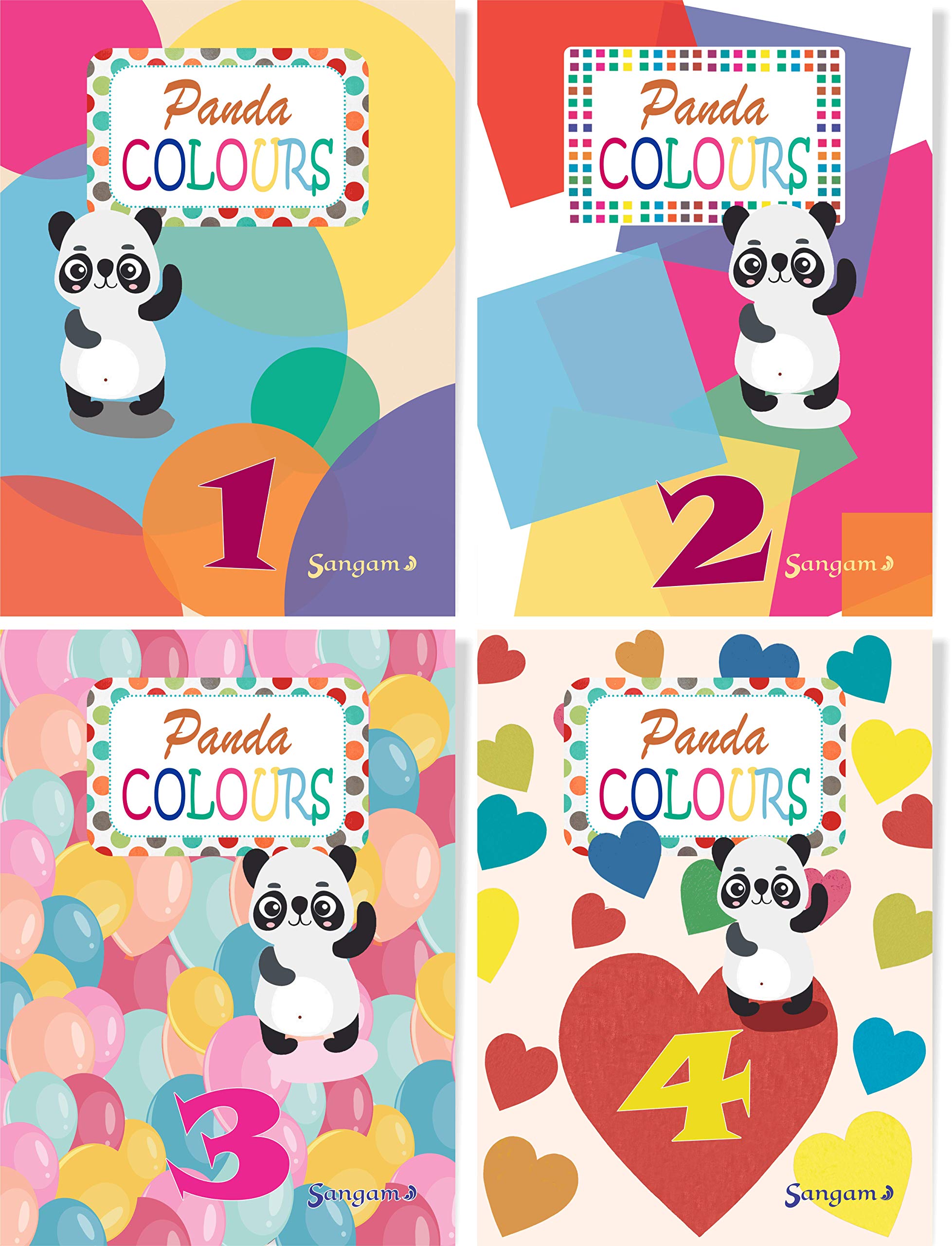 Colouring Book - For Kids – Pandas – Panda – Cute Illustrations - Set of 4