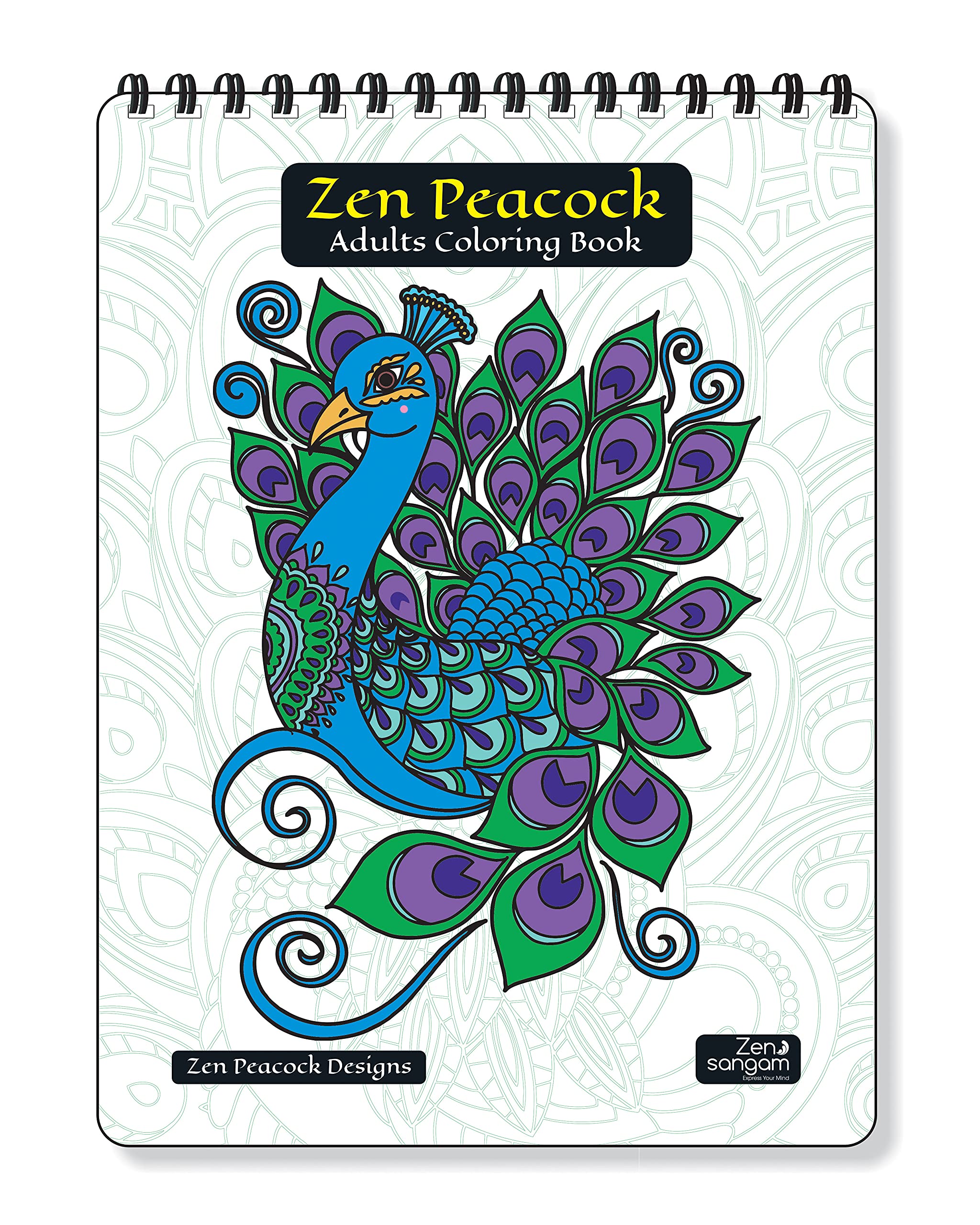 Colouring Book – For Adults – Zentangles – Patterns - Peacock