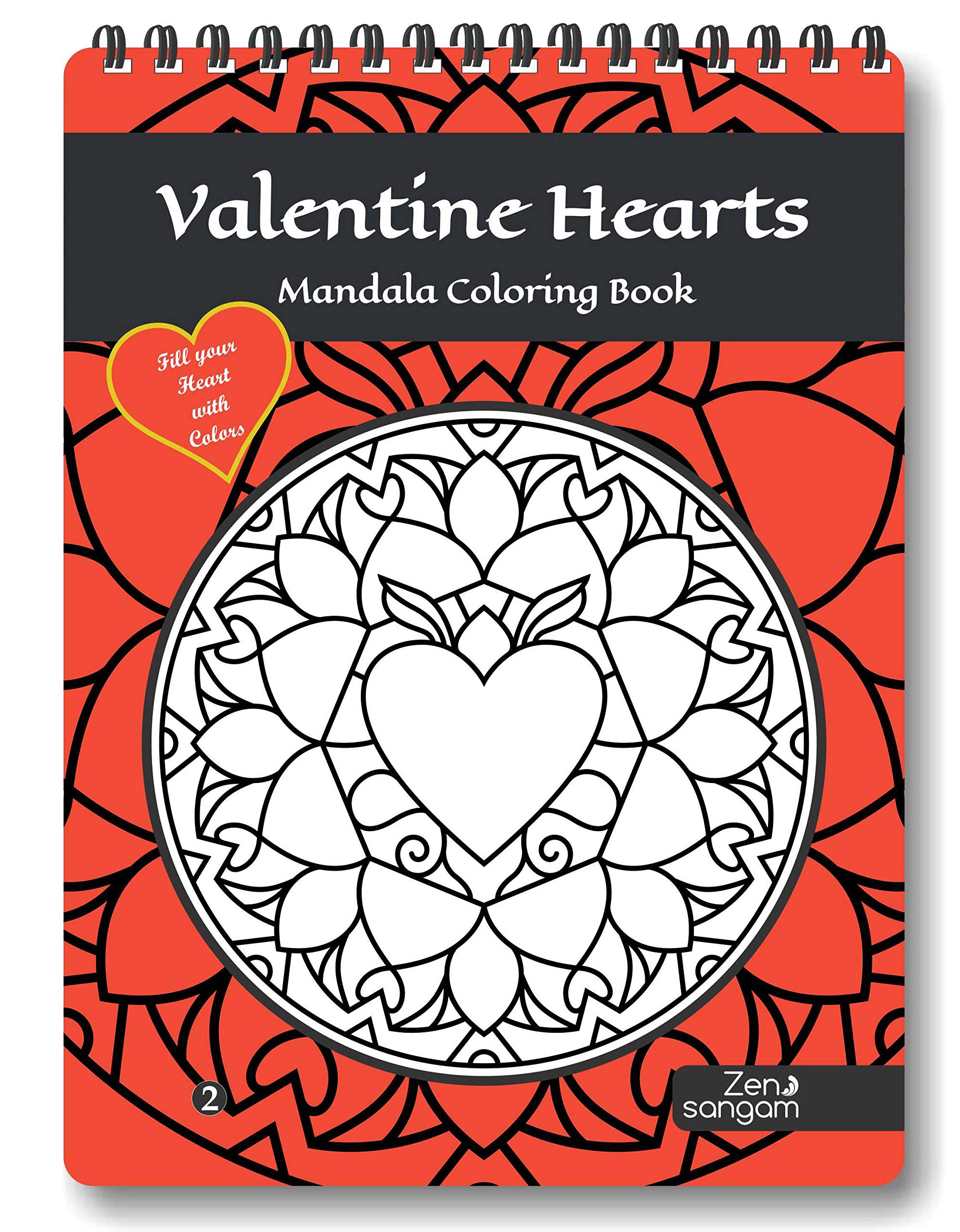 Colouring Book – For Adults – Zentangles – Patterns - Valentines - Hearts - Love