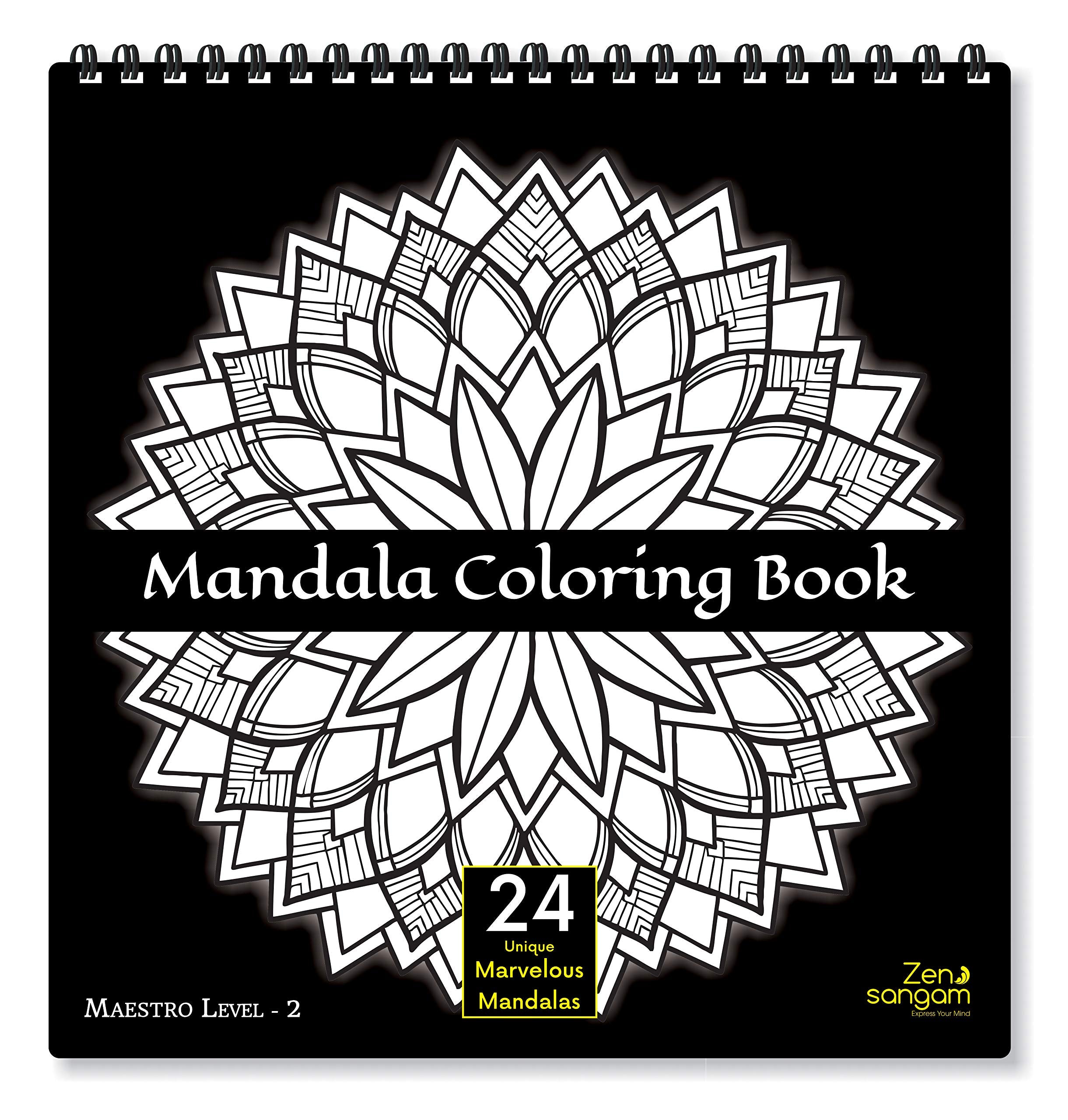 Mandalas para colorear adultos Fondo negro: Buy Mandalas para colorear  adultos Fondo negro by Zapico Saga at Low Price in India