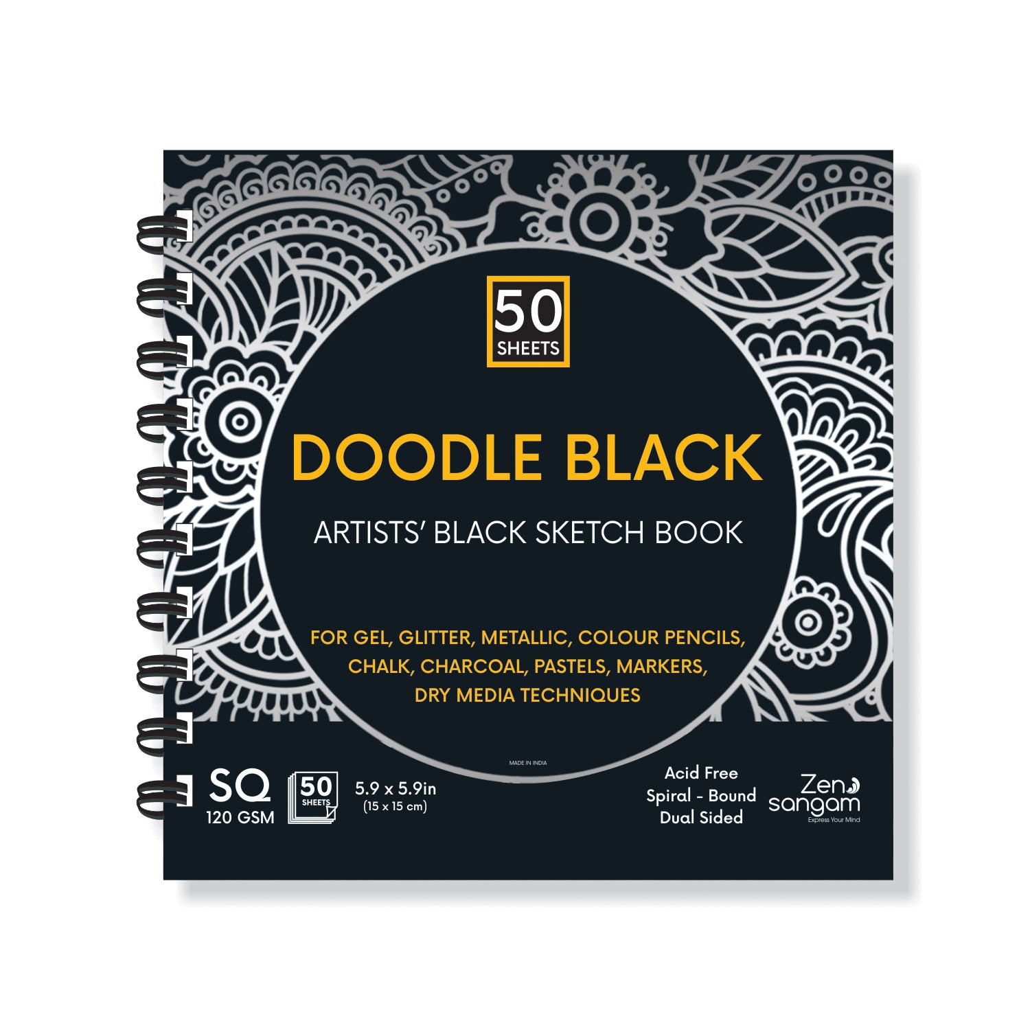Black Sketchbook - Black Sheets - Square Size